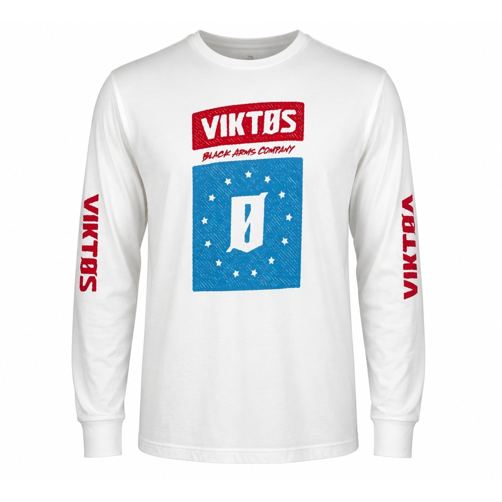 Viktos Mens Black Arms Company Long Sleeve Graphic T-Shirt White 2XL Tactical